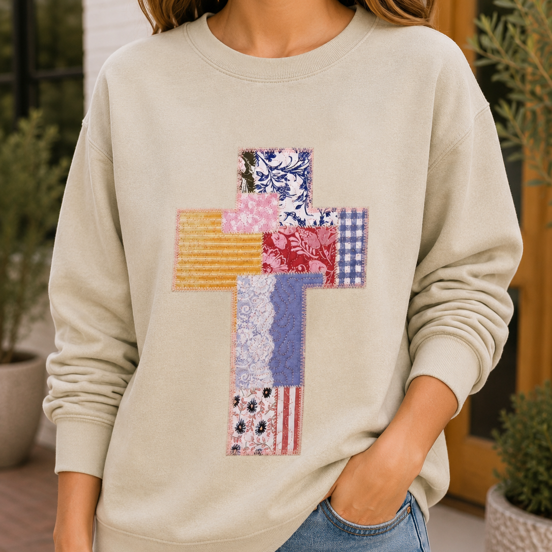 Embroidered Applique Sweatshirt