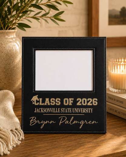 Personalized Graduation Engraved Leatherette 5x7 Picture Frame