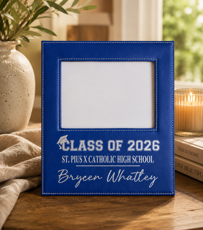 Personalized Graduation Engraved Leatherette 5x7 Picture Frame