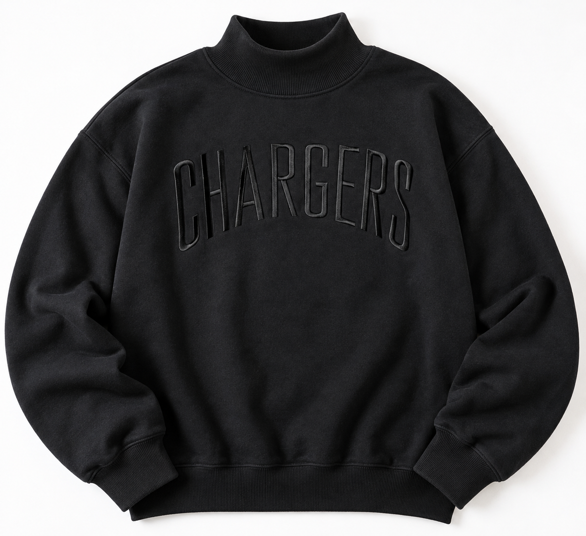 Personalized Monochrome Embroidered Mockneck Sweatshirt