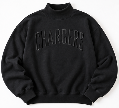 Personalized Monochrome Embroidered Mockneck Sweatshirt