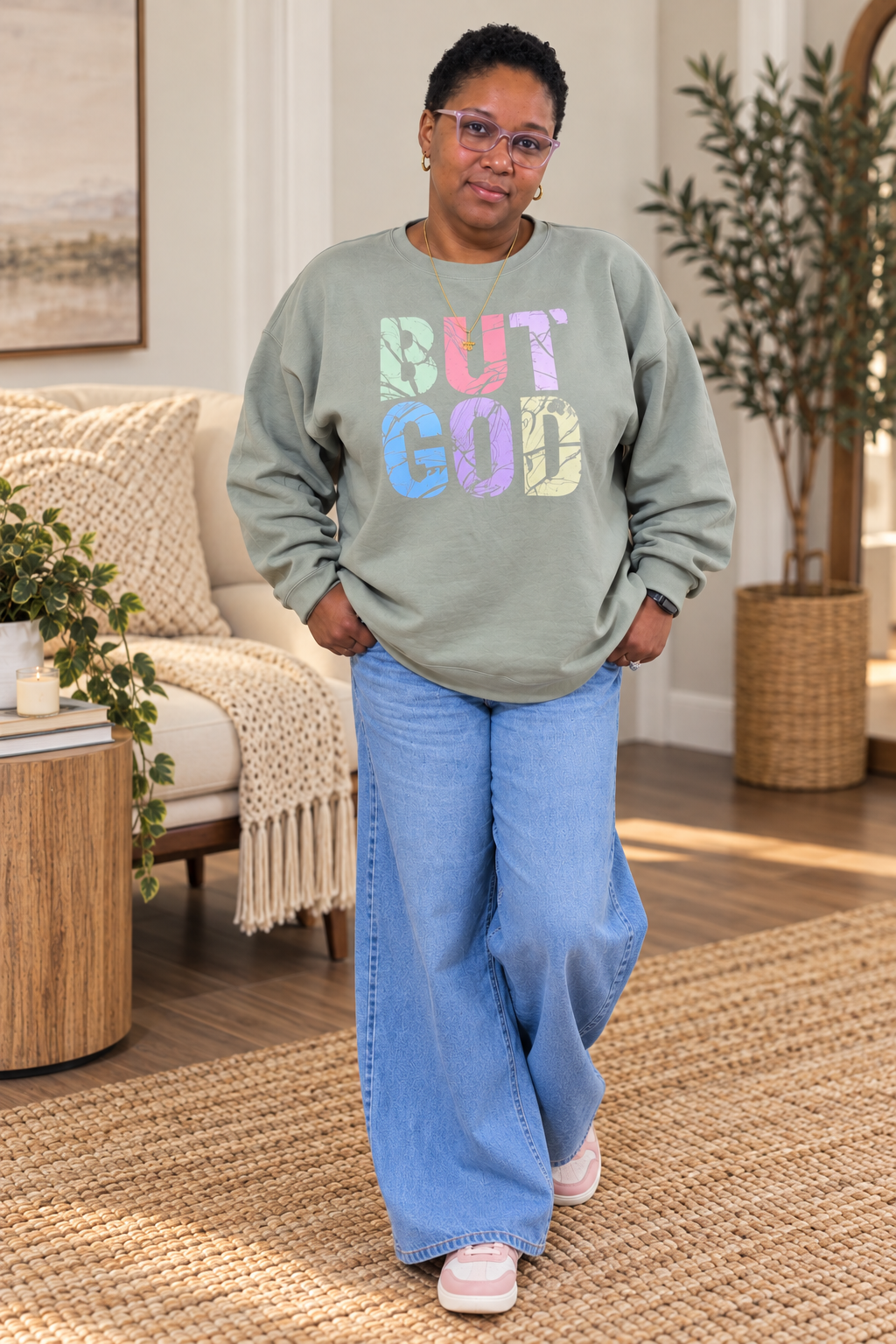 But God Graphic Sweatshirt | Faith-Inspired Unisex Crewneck
