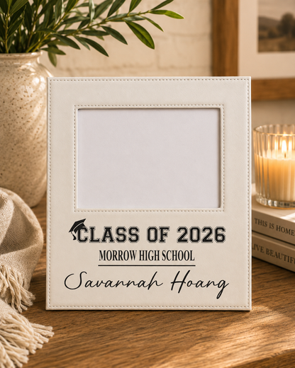 Personalized Graduation Engraved Leatherette 5x7 Picture Frame